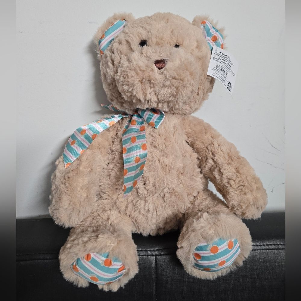 Nwt Soft Brown Sherpa Bear Plush Premium Fabric Stuffed, Way To Celebrate, 13"